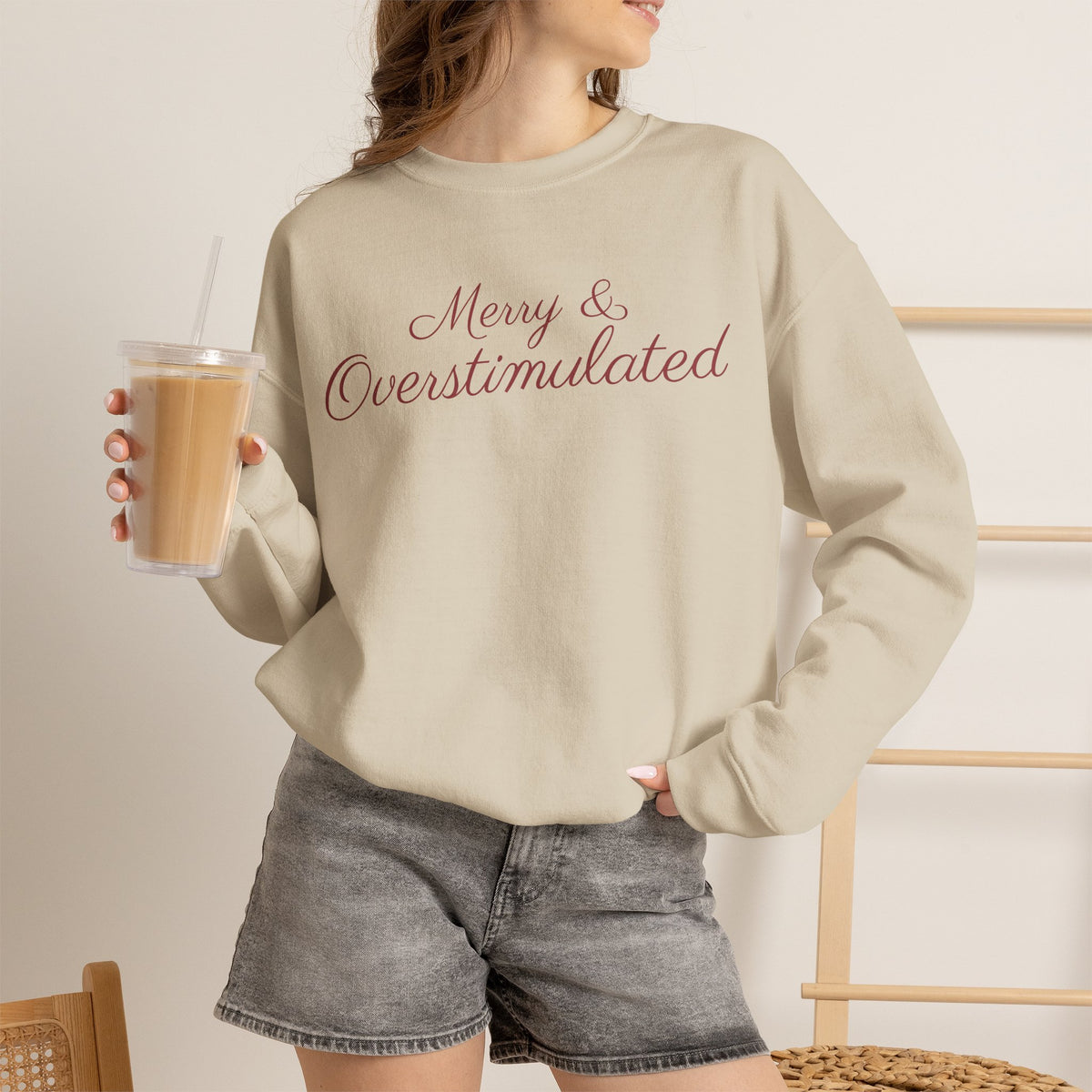 Merry & Overstimulated Holiday Sweatshirt