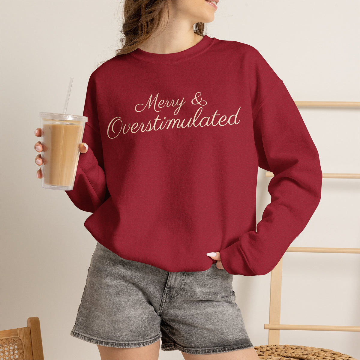 Merry & Overstimulated Holiday Sweatshirt