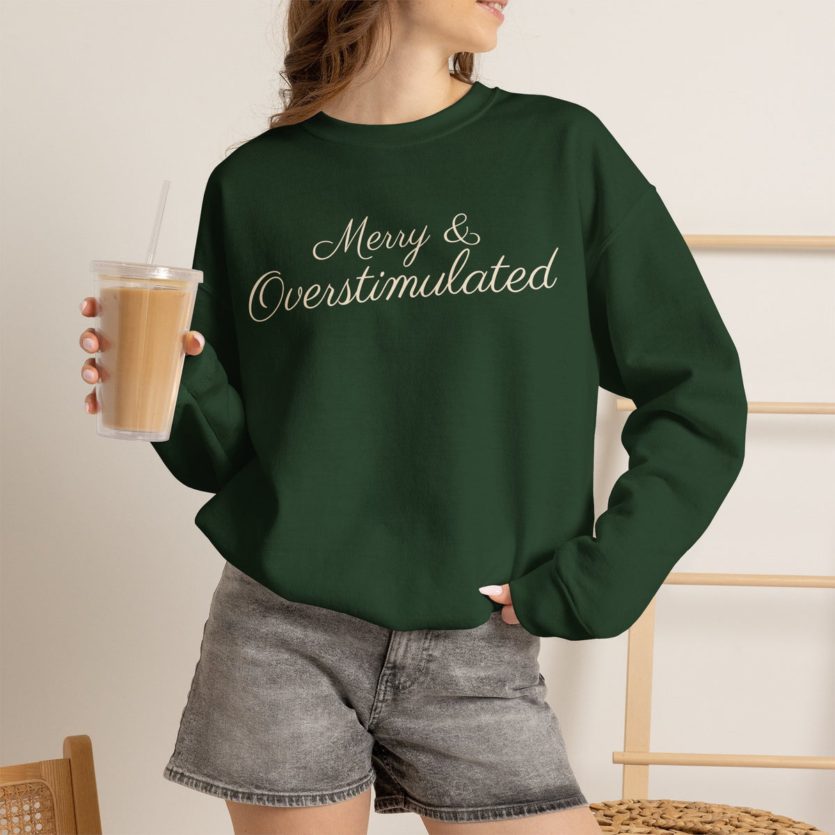 Merry & Overstimulated Holiday Sweatshirt